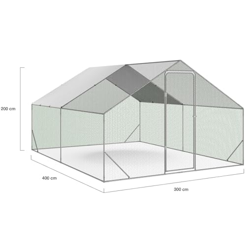 IDMarket – Enclos poulailler 12 m² Parc grillagé 4×3 M Acier galvanisé – Avec filet de toit 3 IDMarket – Enclos poulailler 12 m² Parc grillagé 4×3 M Acier galvanisé – Avec filet de toit pas cher
