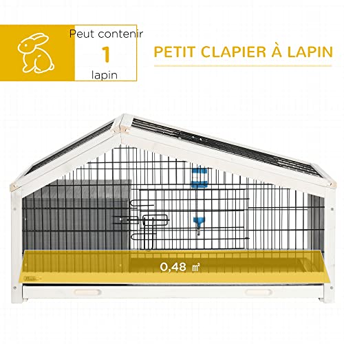 PawHut Clapier Cage à Lapin – Cage à Lapin intérieur Niche, Plateau déjection, Porte et Toit ouvrant verrouillables, Abreuvoir – Acier Noir Sapin Gris Blanc 3 PawHut Clapier Cage à Lapin – Cage à Lapin intérieur Niche, Plateau déjection, Porte et Toit ouvrant verrouillables, Abreuvoir – Acier Noir Sapin Gris Blanc pas cher