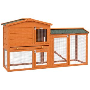 PawHut Clapier Cage à Lapins rongeurs 2 Niveaux 3 Portes verrouillables tiroir à déjection 150L x 45l x 85H cm Bois Massif Sapin PawHut Clapier Cage à Lapins rongeurs 2 Niveaux 3 Portes verrouillables tiroir à déjection 150L x 45l x 85H cm Bois Massif Sapin pas cher