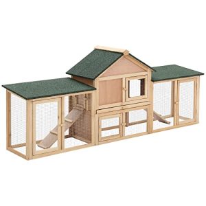 PawHut Clapier Cage à Lapins rongeurs XXL clapier Nain 2 étages Toit bitumé intégral tiroir déjection 210L x 45,5l x 84,5H cm Bois Massif pin pré-huilé PawHut Clapier Cage à Lapins rongeurs XXL clapier Nain 2 étages Toit bitumé intégral tiroir déjection 210L x 45,5l x 84,5H cm Bois Massif pin pré-huilé pas cher