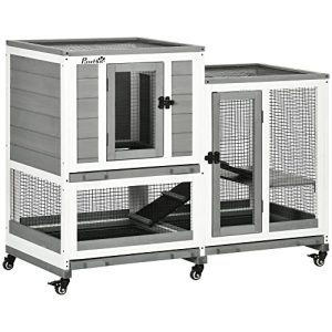 PawHut Clapier Lapin intérieur sur roulettes en Bois, Design de Luxe, 110 x 50 x 86 cm – Cage Lapin à 3 Niveaux avec 3 Plateaux Amovibles – enclos spacieux pour Lapin Nain, Cochon d’Inde, Gris PawHut Clapier Lapin intérieur sur roulettes en Bois, Design de Luxe, 110 x 50 x 86 cm – Cage Lapin à 3 Niveaux avec 3 Plateaux Amovibles – enclos spacieux pour Lapin Nain, Cochon d’Inde, Gris pas cher