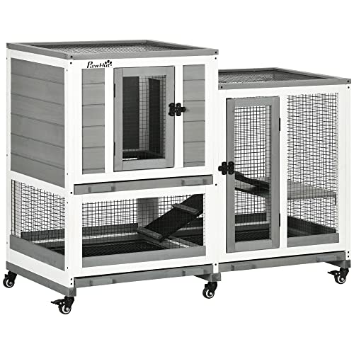 PawHut Clapier Lapin intérieur sur roulettes en Bois, Design de Luxe, 110 x 50 x 86 cm – Cage Lapin à 3 Niveaux avec 3 Plateaux Amovibles – enclos spacieux pour Lapin Nain, Cochon d’Inde, Gris PawHut Clapier Lapin intérieur sur roulettes en Bois, Design de Luxe, 110 x 50 x 86 cm – Cage Lapin à 3 Niveaux avec 3 Plateaux Amovibles – enclos spacieux pour Lapin Nain, Cochon d’Inde, Gris pas cher