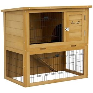 PawHut Clapier à Lapin Cage à Lapin 2 étages avec 3 Portes verrouillables Plateau Coulissant Rampe et Toit bitumé Bois Massif, 85 x 50 x 80 cm, Jaune PawHut Clapier à Lapin Cage à Lapin 2 étages avec 3 Portes verrouillables Plateau Coulissant Rampe et Toit bitumé Bois Massif, 85 x 50 x 80 cm, Jaune pas cher