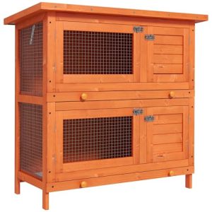 PawHut Clapier à Lapin Cage à Lapin Double Niveau Plateaux coulissants 4 Portes verrouillables Toit ouvrant 90L x 45l x 90H cm PawHut Clapier à Lapin Cage à Lapin Double Niveau Plateaux coulissants 4 Portes verrouillables Toit ouvrant 90L x 45l x 90H cm pas cher