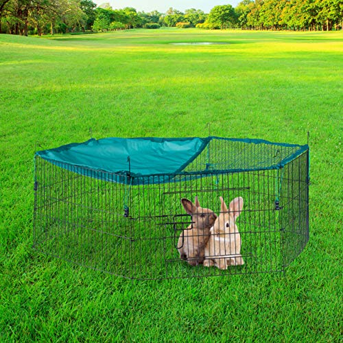 Relaxdays Cage extérieur Lapin, avec Filet, enclos pour rongeurs, avec Protection Contre Le Soleil, Ø 110 cm, Vert 2 Relaxdays Cage extérieur Lapin, avec Filet, enclos pour rongeurs, avec Protection Contre Le Soleil, Ø 110 cm, Vert pas cher