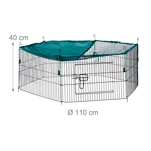 Relaxdays Cage extérieur Lapin, avec Filet, enclos pour rongeurs, avec Protection Contre Le Soleil, Ø 110 cm, Vert 4 Relaxdays Cage extérieur Lapin, avec Filet, enclos pour rongeurs, avec Protection Contre Le Soleil, Ø 110 cm, Vert pas cher