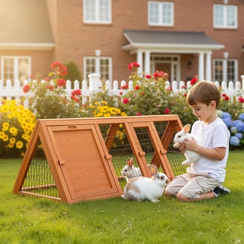Wiltec Clapier Triangulaire – 1180 x 500 x 450 mm – Bois épicéa – avec 2 Portes, Enclos et Refuge – Abri Cage pour rongeurs Lapinière Nichoir Espace Libre pour Petits Animaux 2 Wiltec Clapier Triangulaire – 1180 x 500 x 450 mm – Bois épicéa – avec 2 Portes, Enclos et Refuge – Abri Cage pour rongeurs Lapinière Nichoir Espace Libre pour Petits Animaux pas cher