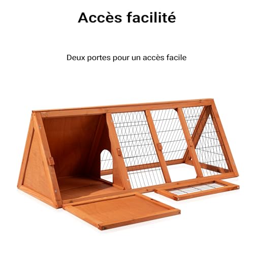 Wiltec Clapier Triangulaire – 1180 x 500 x 450 mm – Bois épicéa – avec 2 Portes, Enclos et Refuge – Abri Cage pour rongeurs Lapinière Nichoir Espace Libre pour Petits Animaux 4 Wiltec Clapier Triangulaire – 1180 x 500 x 450 mm – Bois épicéa – avec 2 Portes, Enclos et Refuge – Abri Cage pour rongeurs Lapinière Nichoir Espace Libre pour Petits Animaux pas cher