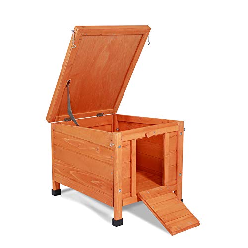 lionto Clapier en Bois avec Deux entrées, 43x43x52 cm, Toit Rabattable en Bitume Hydrofuge et Pieds en Plastique, clapier pour intérieur et extérieur, résistant à l’Hiver 3 lionto Clapier en Bois avec Deux entrées, 43x43x52 cm, Toit Rabattable en Bitume Hydrofuge et Pieds en Plastique, clapier pour intérieur et extérieur, résistant à l’Hiver pas cher