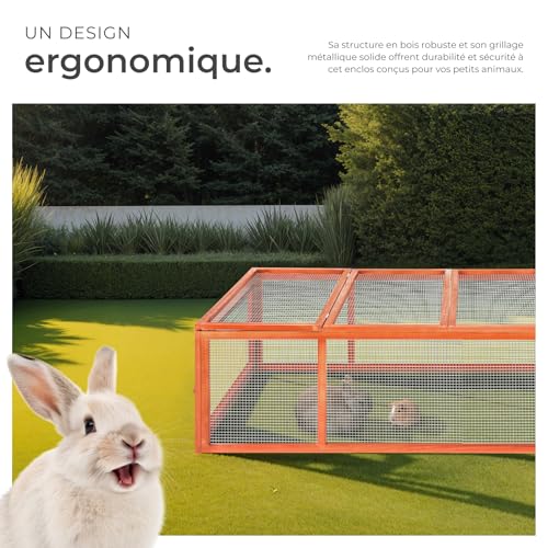 tectake® Clapier Lapin Exterieur Cage Cochon d’Inde Cage Lapin & Autres rongeurs 181 x 90 x 48 cm en Bois imperméable avec Parc XXL Sol sans Fond 2 Portes verrouillables & Toit ouvrant 3 tectake® Clapier Lapin Exterieur Cage Cochon d’Inde Cage Lapin & Autres rongeurs 181 x 90 x 48 cm en Bois imperméable avec Parc XXL Sol sans Fond 2 Portes verrouillables & Toit ouvrant pas cher