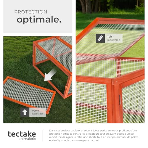 tectake® Clapier Lapin Exterieur Cage Cochon d’Inde Cage Lapin & Autres rongeurs 181 x 90 x 48 cm en Bois imperméable avec Parc XXL Sol sans Fond 2 Portes verrouillables & Toit ouvrant 5 tectake® Clapier Lapin Exterieur Cage Cochon d’Inde Cage Lapin & Autres rongeurs 181 x 90 x 48 cm en Bois imperméable avec Parc XXL Sol sans Fond 2 Portes verrouillables & Toit ouvrant pas cher